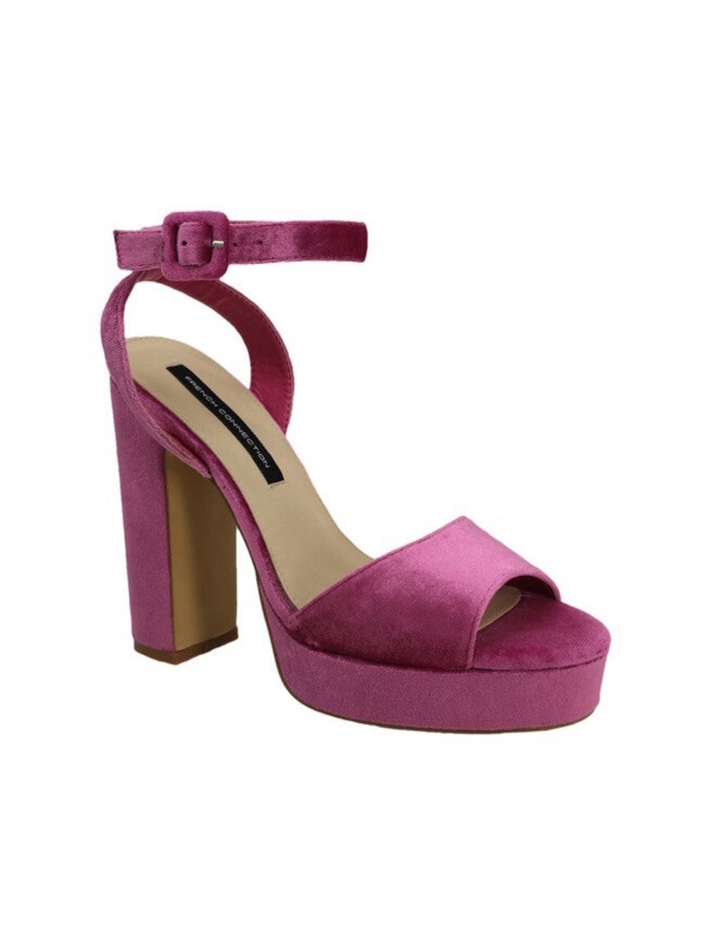 NIB French Connection Taryn Ankle Strap Pink Platform Sandals, Size 8.5